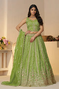 Mehendi Lehenga for Brides – Indian Lehenga with Sequins & Cut Dana Work KSR