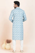 Multi Color & White Cotton Printed Kurta Pajama Set | Traditional Wear RTI