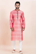 Multi-color & White Cotton Jacquard Printed Kurta Pajama Set - Traditional Wear RTI