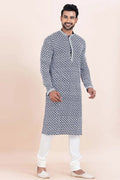 Multi-color & White Rayon Printed Kurta Pajama Set - Traditional Wear RTI