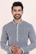 Multi-color & White Rayon Printed Kurta Pajama Set - Traditional Wear RTI