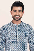 Multi-color & White Rayon Printed Kurta Pajama Set - Traditional Wear RTI