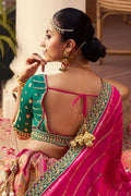 Multi colour Banarasi Silk Bridal Lehenga with Zari & Mirror Work VA