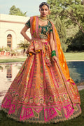 Mustard Banarasi Silk Bridal Lehenga with Zari & Mirror Work VA