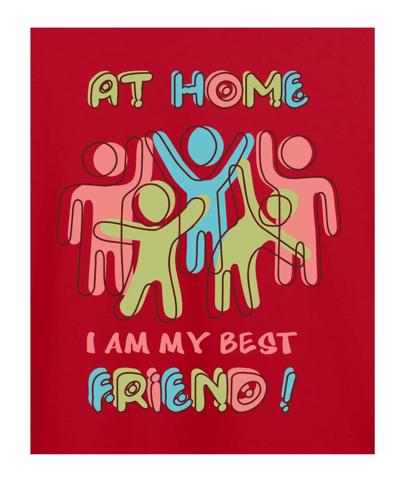 " My Best Friend" - Juniors Unisex T-Shirt – Premium Round Neck - Red - 100% Cotton Offbeat