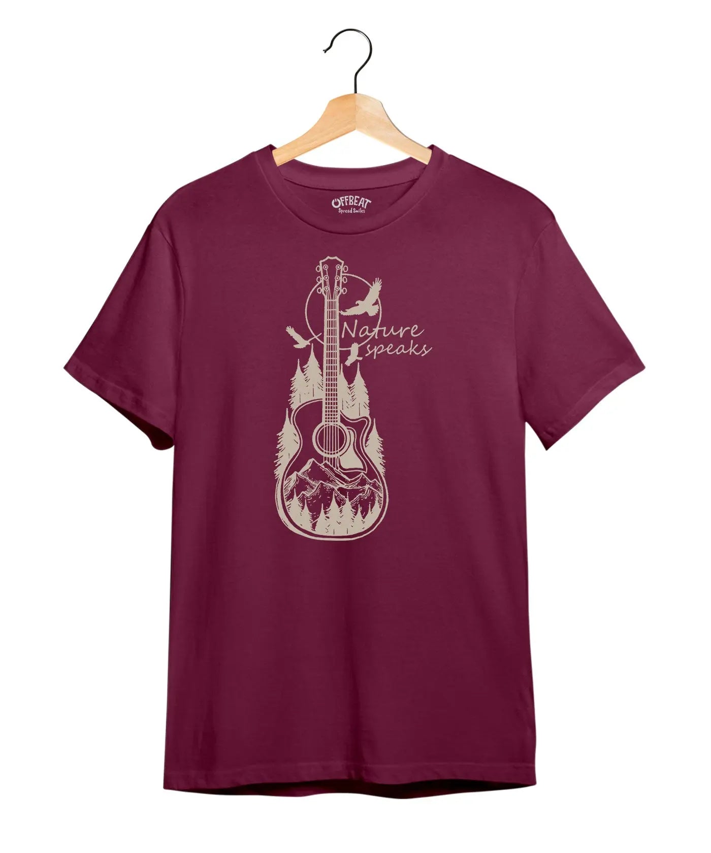 Nature's Rythym - Women Graphic T-Shirt – 100% Cotton - Maroon & White Variants Offbeat