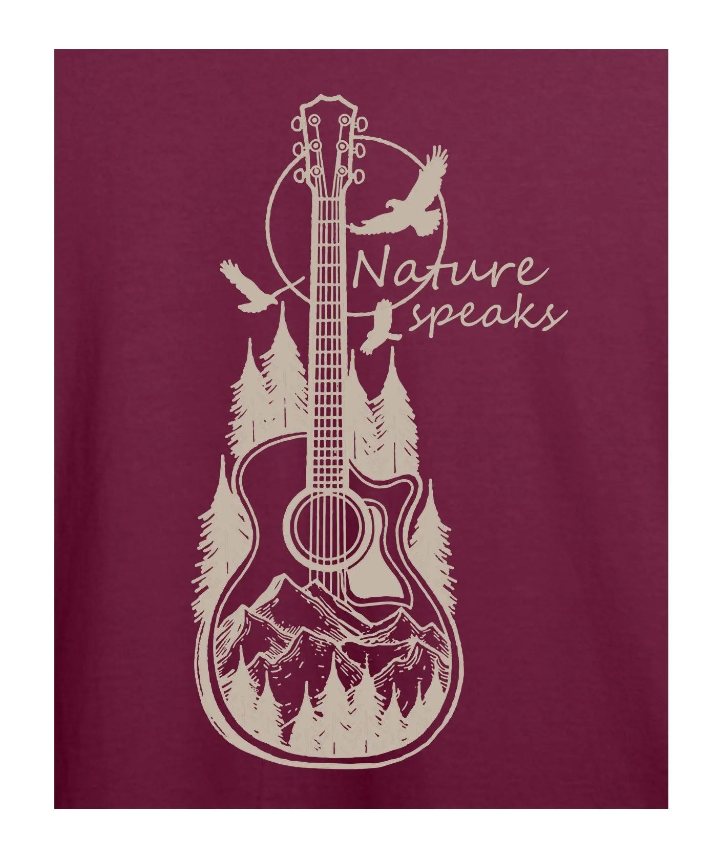Nature's Rythym - Women Graphic T-Shirt – 100% Cotton - Maroon & White Variants Offbeat