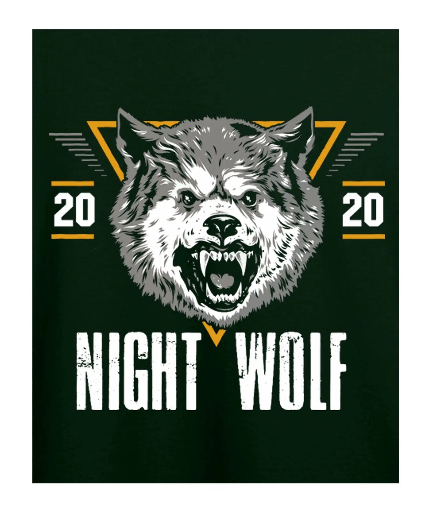 "Night Wolf" - Juniors Unisex T-Shirt – Premium Round Neck -Bottle Green - 100% Cotton Offbeat