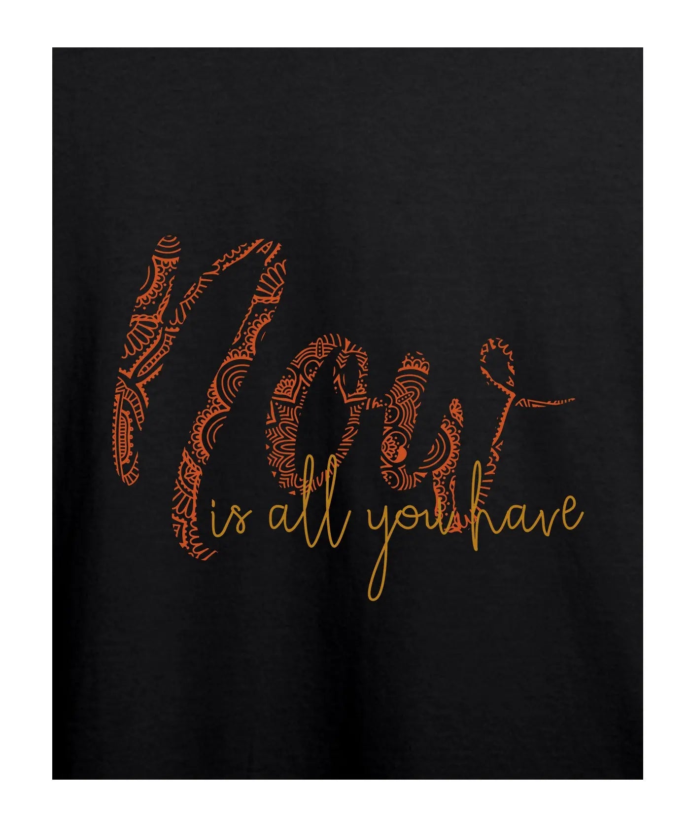 "Now" - Women’s T-Shirt – Premium Round Neck - Black - 100% Cotton Offbeat