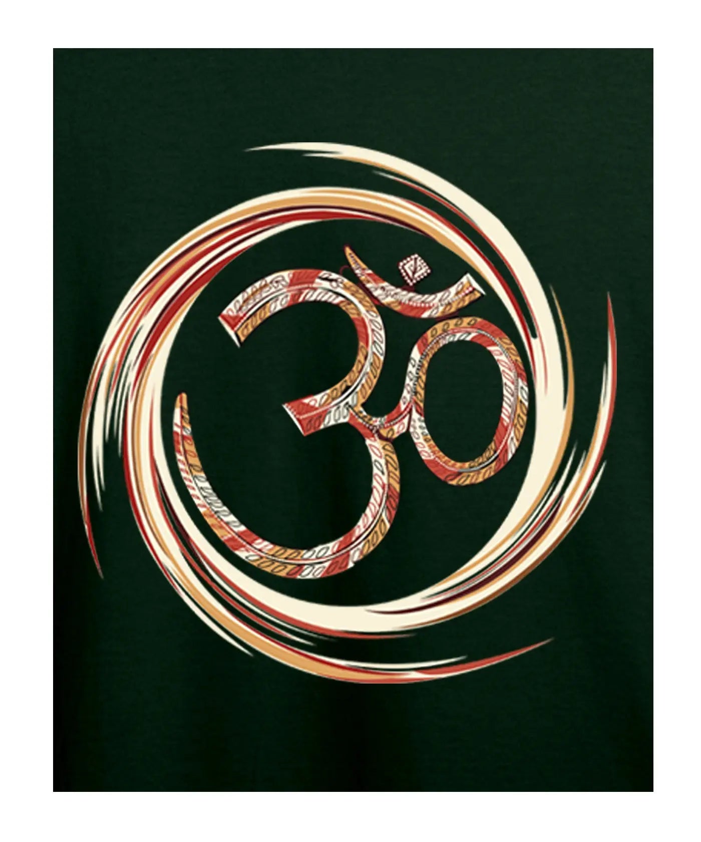 "Om Art" Printed T-Shirt – Premium Round Neck - Red and Bottle Green - 100% Cotton Offbeat