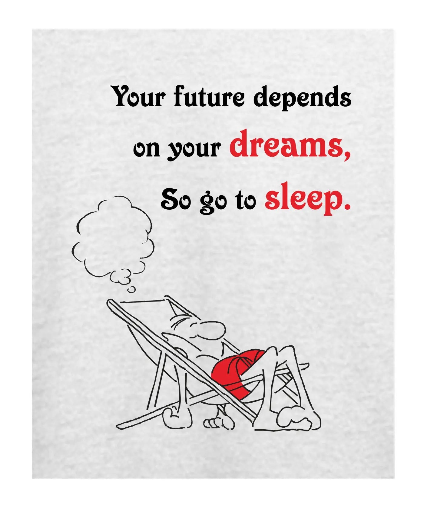 "On Your Dreams" Printed T-Shirt – Premium Round Neck - White Melange - 100% Cotton Offbeat