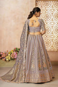 Onion Color Brocade bridal  Lehenga with Banarasi Patches & Zari Panel Work KSR