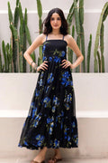 Fully Flared Garden Tiered Floral Sleeveless Maxi Dress PR