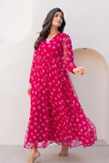 Pink Fully Flared Garden Tiered Floral Sleeveless Maxi Dress PR