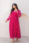 Pink Fully Flared Garden Tiered Floral Sleeveless Maxi Dress PR