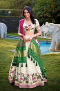 Designer Ivory Floral Lehenga Set with Plum Silk Dupatta PR
