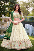 Elegant Ivory Embroidered Lehenga for Weddings & Festive Wear PR