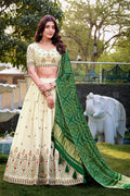 Elegant Ivory Embroidered Lehenga for Weddings & Festive Wear PR