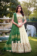 Elegant Ivory Embroidered Lehenga for Weddings & Festive Wear PR