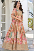 Patchwork Pastel Embroidered Lehenga Set with Cape-style Dupatta PR