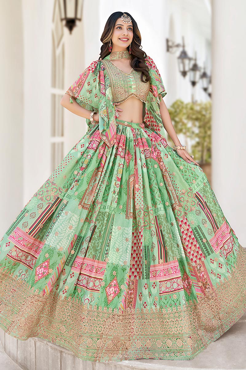 ulticolour Pastel Patchwork Lehenga for Festive Wear PR