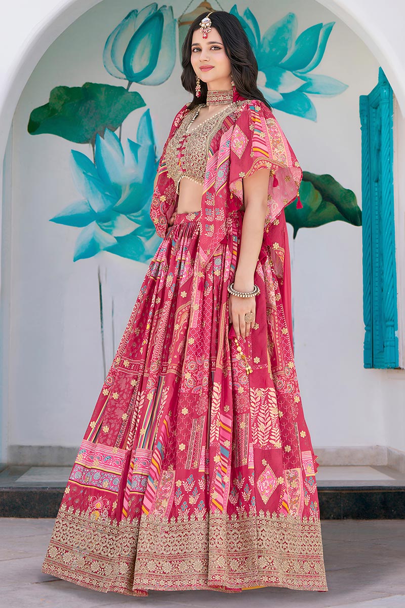 Festive Patchwork Pink Lehenga Set – Stylish Indian Outfit in UK PR