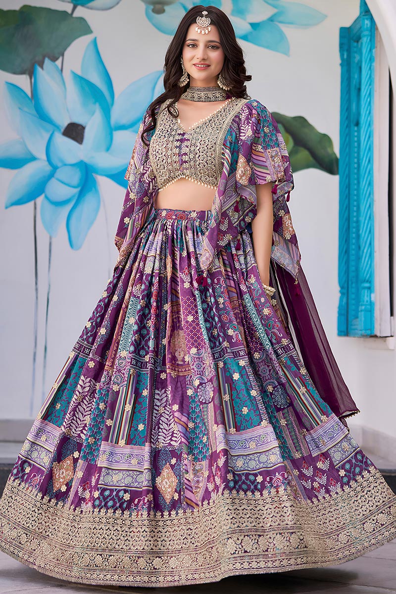 Lightweight Printed Embroidered Lehenga – Perfect for Day Events PR