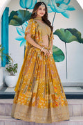 Yellow Printed Lehenga for Mehendi, Sangeet & Festive Functions PR
