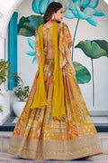 Yellow Printed Lehenga for Mehendi, Sangeet & Festive Functions PR