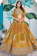 Yellow Printed Lehenga for Mehendi, Sangeet & Festive Functions PR