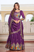 Festive Designer Lehenga – Purple Embroidery Work PR