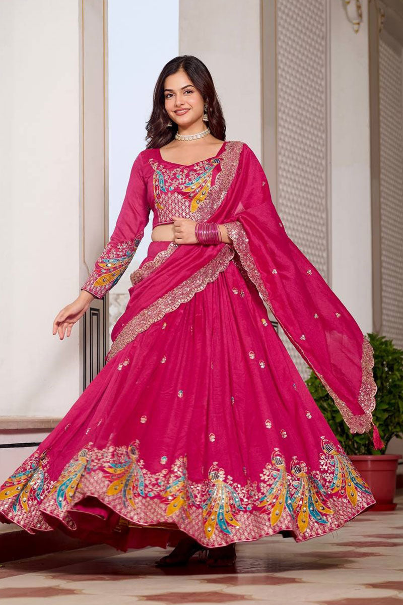 Elegant Indian Ethnic Wear Lehenga with Pink Design PR