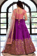 Purple Soft Net Lehenga with Sequins & Pearl Embroidery PR