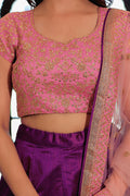 Purple Soft Net Lehenga with Sequins & Pearl Embroidery PR