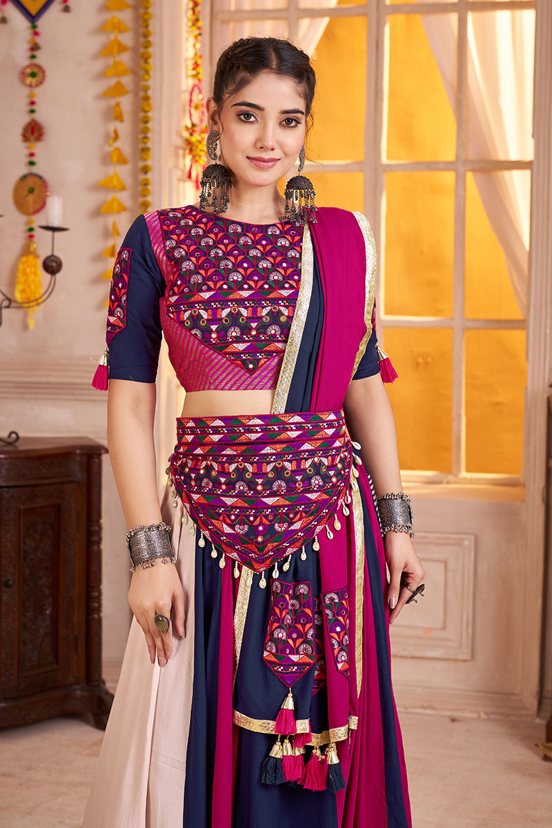 Traditional Mirror-Work Lehenga Choli – Multi Colour Kutchi Embroidered Ensemble PR
