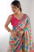 Lightweight Multi colour Floral Saree | Elegant Festive Outfit PR