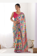Lightweight Multi colour Floral Saree | Elegant Festive Outfit PR