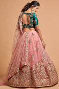 Festive Floral Net Lehenga for Parties & Celebrations in Pink PR