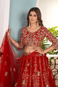 Red Wedding Lehenga Set with Dupatta – Indian Ethnic Wear UK RTI