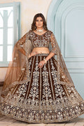 Coffee Lehenga for Bridesmaids & Wedding Guests – Embroidered Elegance RTI