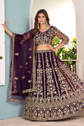 Trendy Wine-Toned Net Lehenga with Gold Work – UK Wedding Wear RTI
