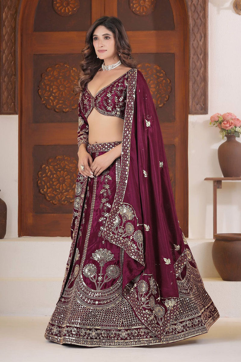 Green Tissue Floral Embroidered Lehenga Set with Dupatta (Copy) RTI