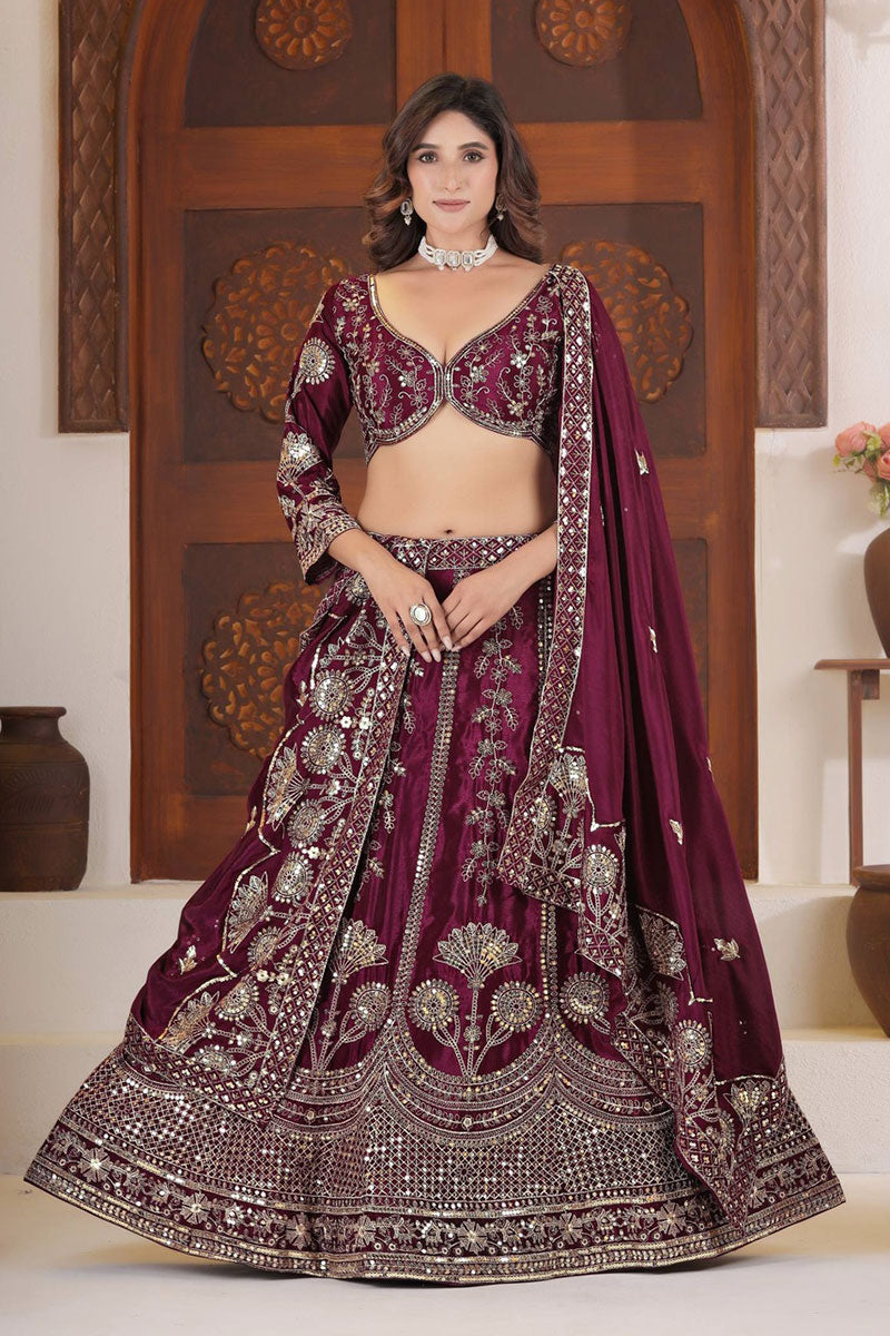 Green Tissue Floral Embroidered Lehenga Set with Dupatta (Copy) RTI