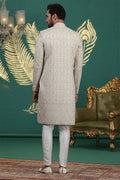 Luxury Beige Sherwani with Fine Embroidery – Wedding Collection PR
