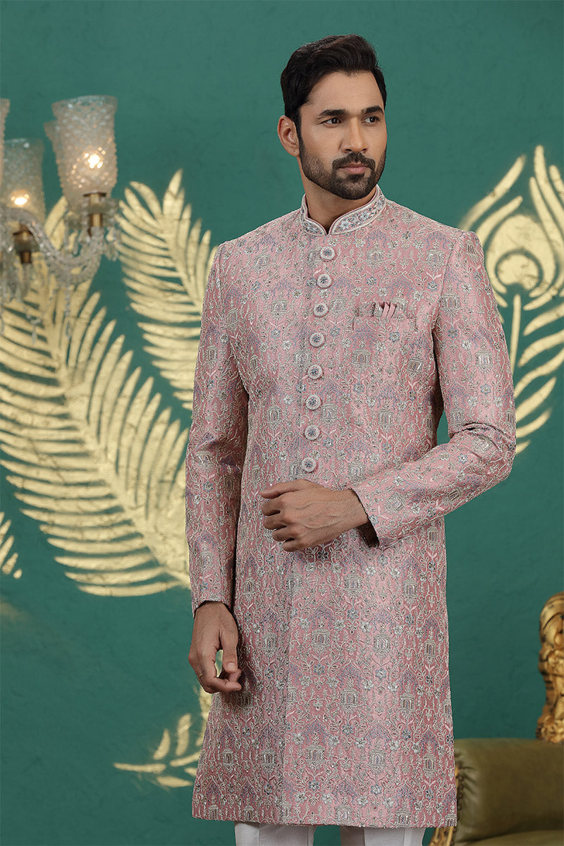 Heritage-Inspired Onion Sherwani & Churidar – Royal Men's Outfit PR