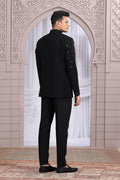 Embroidered Indo-Western Suit in Black – Modern Ethnic Outfit for Men PR