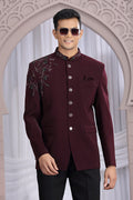 Indian Formalwear for Men – Wine Suit Set PR