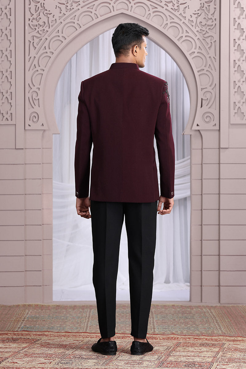 Indian Formalwear for Men – Wine Suit Set PR