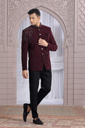 Indian Formalwear for Men – Wine Suit Set PR
