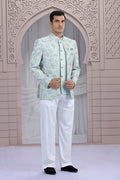Party Ready Indo-Western Suit – Men's Pista Green Look PR